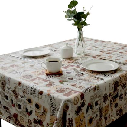 Imagem de Toalha de mesa retangular 4 6 8 10 lugares plástica térmica estampada