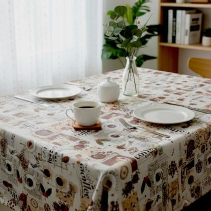 Imagem de Toalha de mesa retangular 4 6 8 10 lugares plástica térmica estampada