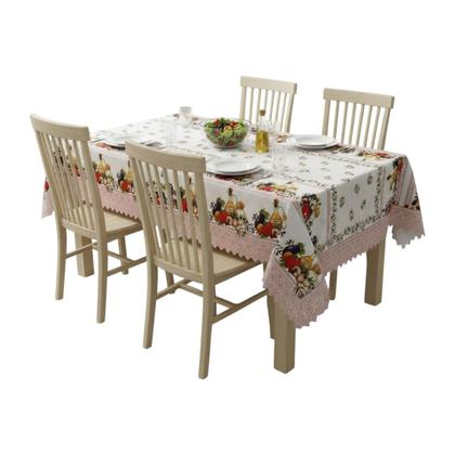 Imagem de Toalha de mesa retangular 4 6 8 10 lugares plástica térmica estampada