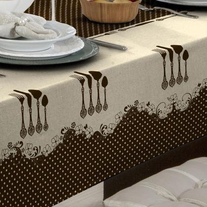 Imagem de Toalha de Mesa Retangular 6 Cadeiras Tecido Linhão Área Gourmet Varias Cores