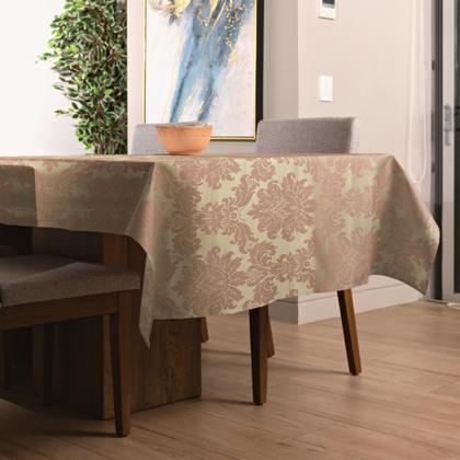 Imagem de Toalha de Mesa Retangular 6 e 8 Lugares Jacquard Medalhão