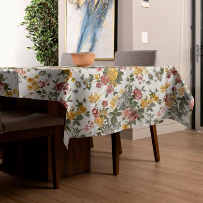 Imagem de Toalha de Mesa Retangular 6 e 8 Lugares Jacquard Medalhão