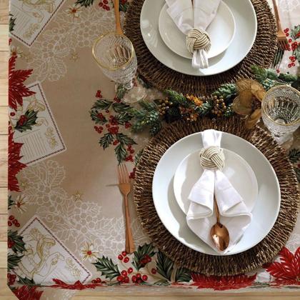 Imagem de Toalha de Mesa Retangular 6 Lugares Athenas Natal 108