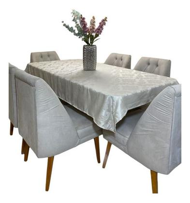Imagem de Toalha De Mesa Retangular 6 Lugares Mesa Grande Elegante