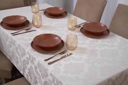 Imagem de toalha de mesa retangular 8 lugares jacquard 1,35x2,60
