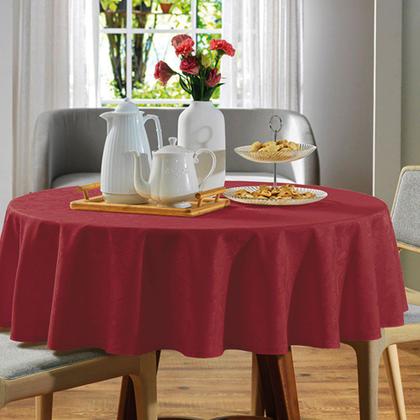 Imagem de Toalha de Mesa Retangular 8 Lugares Jacquard Beatrice Carmim