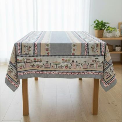 Imagem de Toalha de mesa retangular 8 lugares plástica térmica estampada