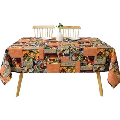 Imagem de Toalha de mesa retangular 8 lugares plástica térmica estampada