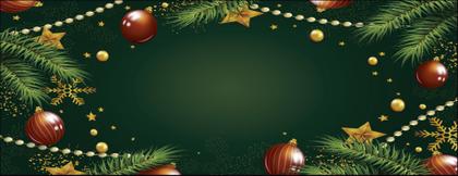 Imagem de Toalha De Mesa Retangular 8 Lugares Tecido Oxford TLZ32 Natal Objetos Verde 270x140cm