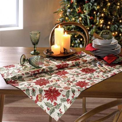 Imagem de Toalha de mesa retangular döhler natal 106 160x240cm para 8 lugares