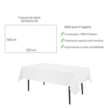 Imagem de Toalha de Mesa Retangular Dourada Kaki Impermeavel 220x160cm