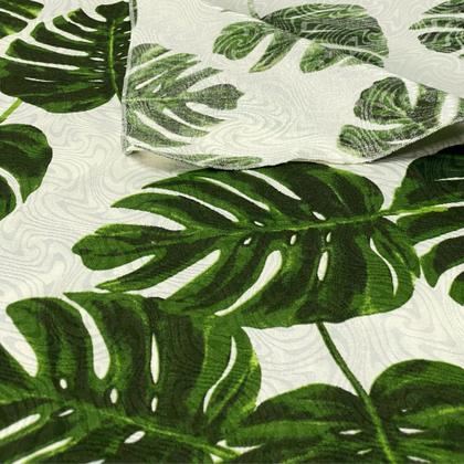 Imagem de Toalha De Mesa Retangular Estampada Folhagens