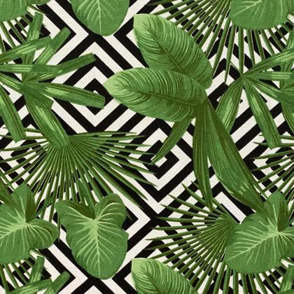 Imagem de Toalha De Mesa Retangular Estampada Folhagens