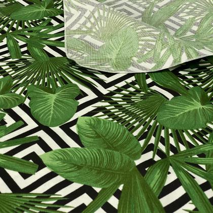 Imagem de Toalha De Mesa Retangular Estampada Folhagens