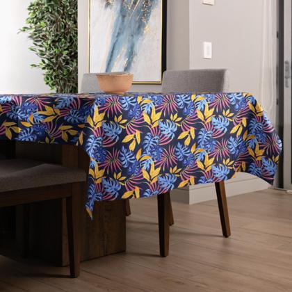 Imagem de Toalha De Mesa Retangular Estampada Folhagens