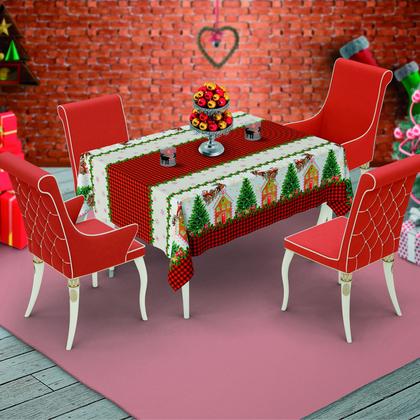 Imagem de Toalha De Mesa Retangular Impermeavel Termica 6 Lugares Natal