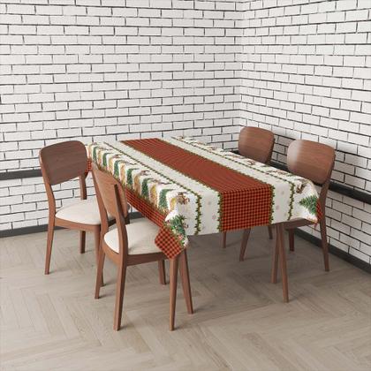 Imagem de Toalha De Mesa Retangular Impermeavel Termica 6 Lugares Natal