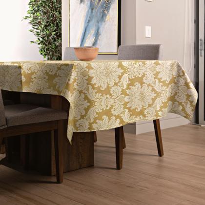 Imagem de Toalha de Mesa Retangular Jacquard Medalhão 6 e 8 Lugares 