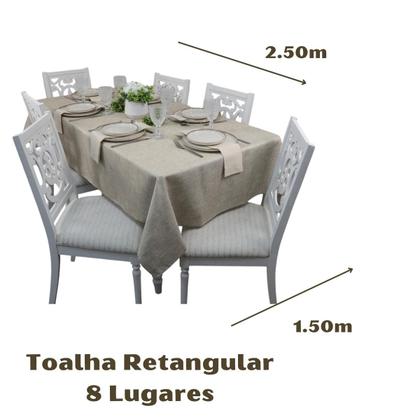 Imagem de Toalha de Mesa Retangular Limpa Fácil 1,50 x 2,50m Cor Linho