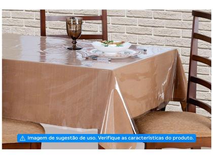Imagem de Toalha de Mesa Retangular Salehtex Impermeável - Transparente 140x200cm Protetor