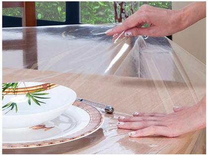 Imagem de Toalha de Mesa Retangular Salehtex Impermeável - Transparente 140x200cm Protetor
