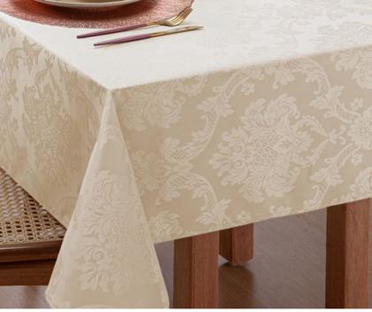 Imagem de Toalha De Mesa Sala Jantar Quadrada Jacquard 4 Lugares Palha