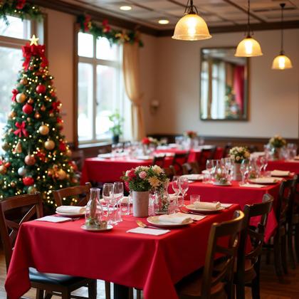 Imagem de Toalha de mesa sancua 70x70" de poliéster vermelho, pacote com 2