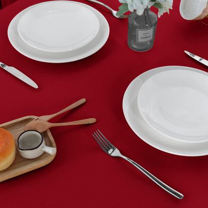 Imagem de Toalha de mesa sancua quadrada 137 x 137 cm, resistente a manchas, vermelha