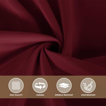 Imagem de Toalha de mesa sancua quadrada 85x85cm, poliéster cor de vinho, pacote com 2 unidades