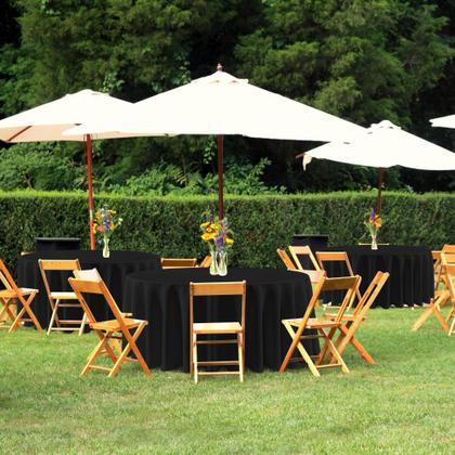 Imagem de Toalha de mesa sancua redonda 120 cm de poliéster preto (pacote com 6)