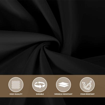 Imagem de Toalha de mesa sancua redonda 120 cm de poliéster preto (pacote com 6)