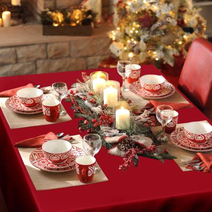 Imagem de Toalha de mesa sancua Retangular 137 x 274 cm Resistente a manchas