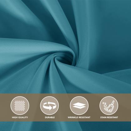 Imagem de Toalha de mesa sancua retangular para mesas de 6 pés, pacote com 6, azul-petróleo