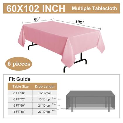 Imagem de Toalha de mesa sancua rosa poliéster 152x259cm para mesa de 6 pés, pacote com 2
