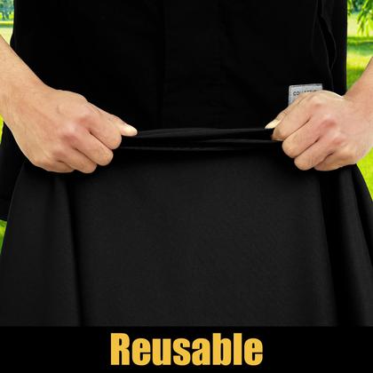 Imagem de Toalha de mesa Smiry impermeável, elástica, ajustada para mesa de 4 pés, preta