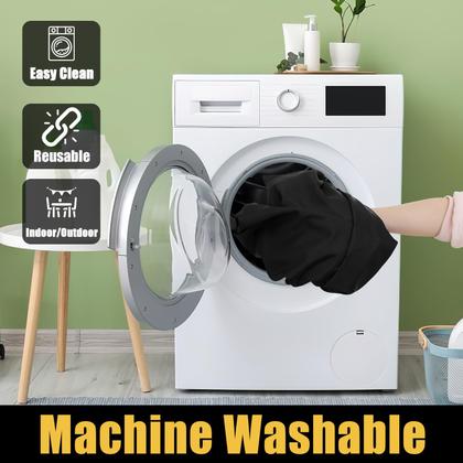 Imagem de Toalha de mesa Smiry impermeável, elástica, ajustada para mesa de 4 pés, preta