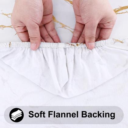 Imagem de Toalha de mesa Smiry impermeável, elástica, ajustada para mesa de 6 pés, branca