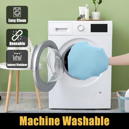 Imagem de Toalha de mesa Smiry impermeável, elástica, ajustada para mesa de 8 pés, azul claro