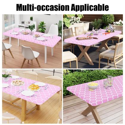 Imagem de Toalha de mesa Smiry retangular impermeável para mesa de 5 pés (rosa)