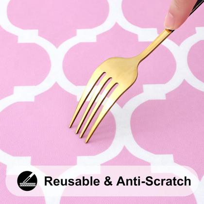 Imagem de Toalha de mesa Smiry retangular impermeável para mesa de 5 pés (rosa)