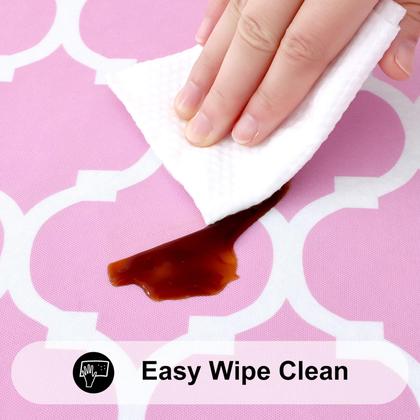 Imagem de Toalha de mesa Smiry retangular impermeável para mesa de 5 pés (rosa)