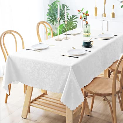 Imagem de Toalha de mesa Smiry Waterproof Vinil 152cm x 305cm Retangular Branca