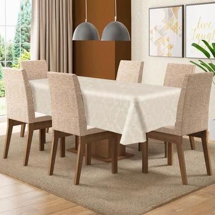 Imagem de Toalha De Mesa Tecido Jacquard 8 Lugares - Palha