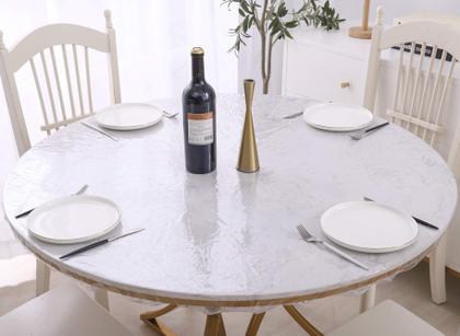 Imagem de Toalha de mesa Walrus Clear Vinyl impermeável para mesa redonda