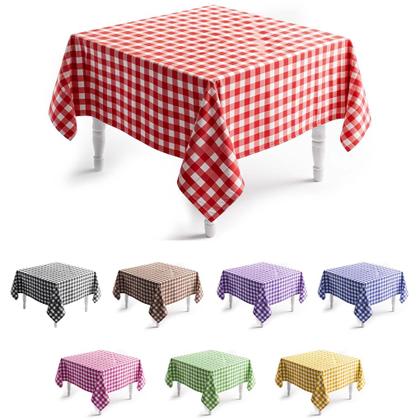 Imagem de Toalha de Mesa Xadrez Marrom Retangular 220x140cm 6 Lugares