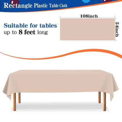 Imagem de Toalha de mesa YSYJ descartável de plástico 137x274cm Bege x12