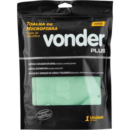 Imagem de Toalha de microfibra, 40 cm x 60 cm, 400 g/m² (gsm), verde, VONDER PLUS