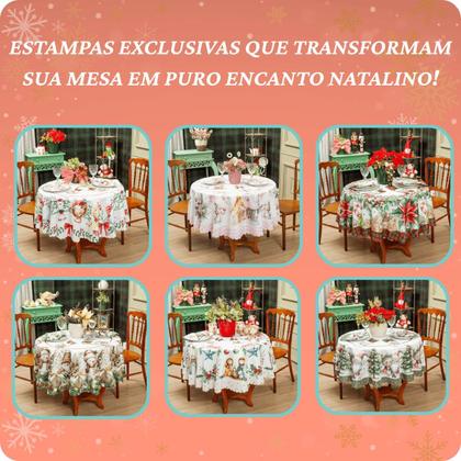 Imagem de Toalha de Natal Mesa Redonda 4 Lugares 1,40 X 1,40 Enfeites de Natal ,Decoração Natalina Cozinha