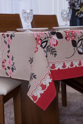 Imagem de Toalha De Natal Mesa Retangular Linhão 2,20m X 1,50m 6 Lugares