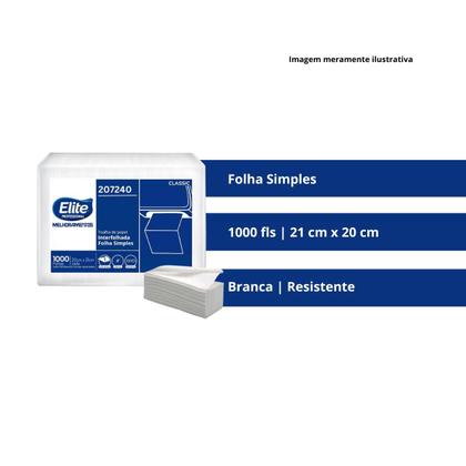 Imagem de Toalha de papel interfolhado f.simples elite classic c/ 1000 folhas